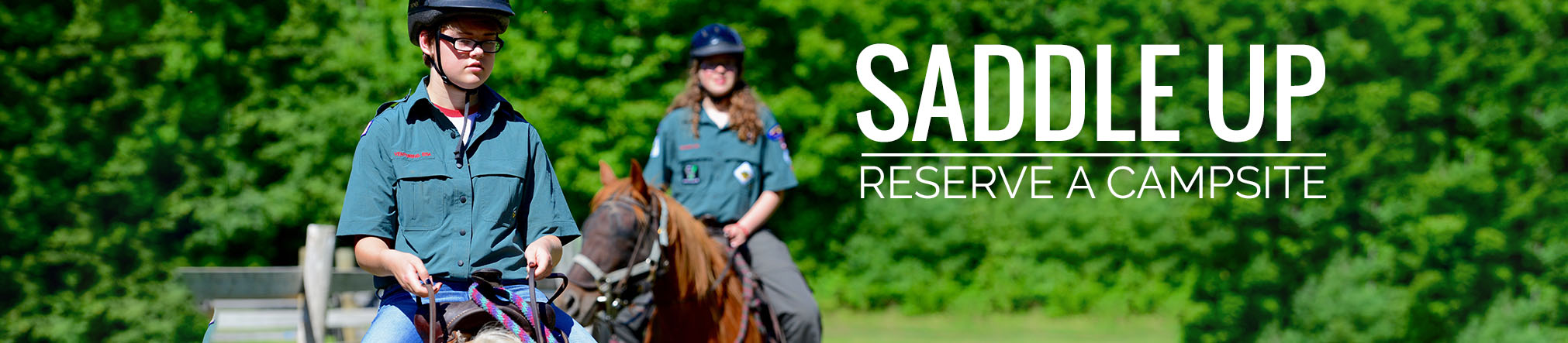 Reserve a Campsite, photo of Scouts riding horses