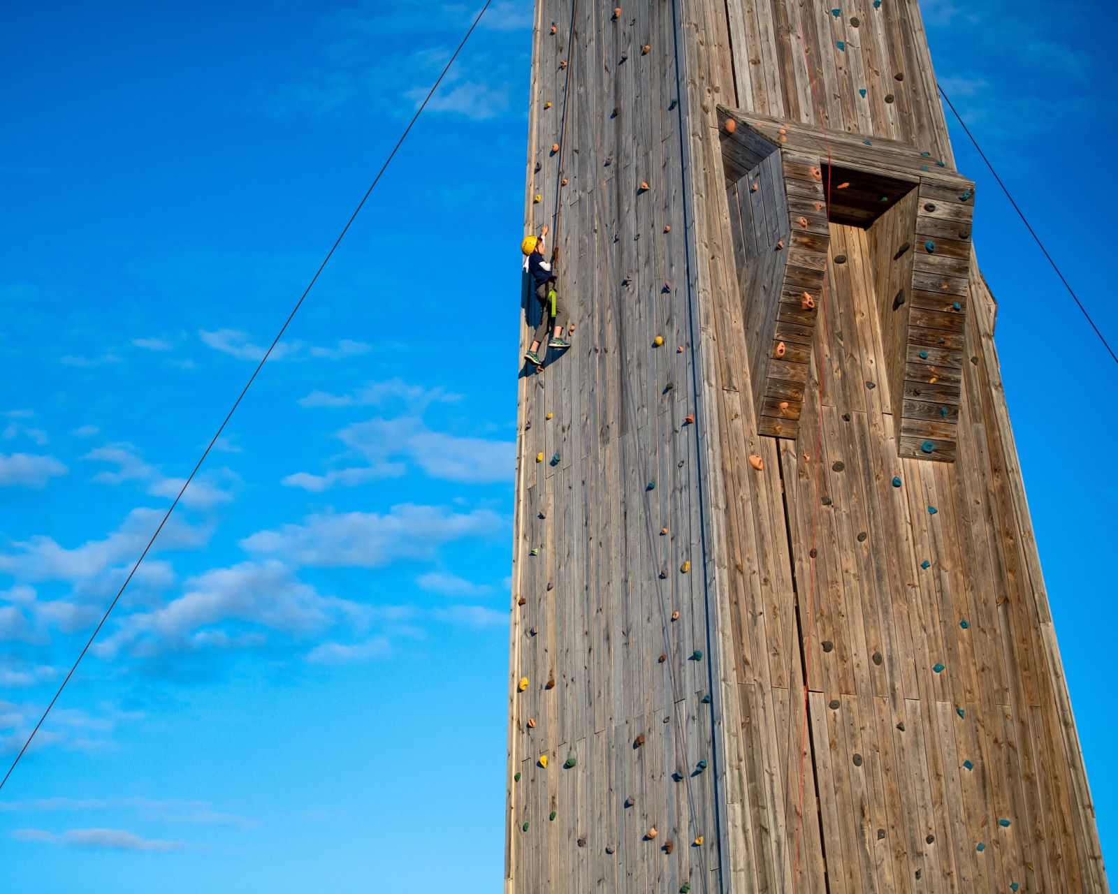 Two scouts reach the top of the Mega Tower